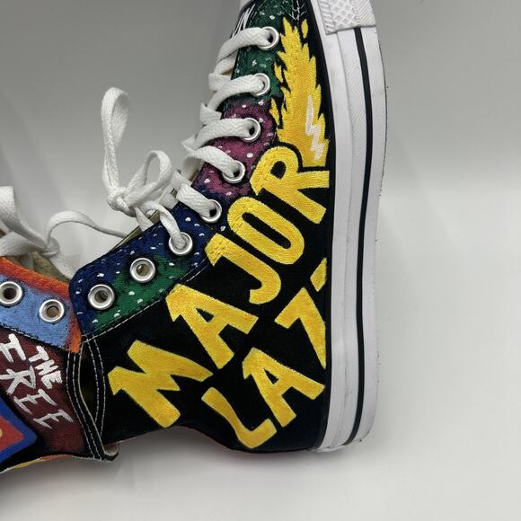 UNISEX CUSTOM CONVERSE ALL STAR CHUCK TAYLOR HIGH MEN'S SZ 8.5 WOMEN’S SZ 10.5 - Picture 5 of 16